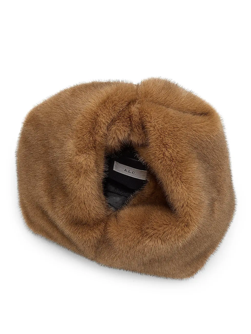 Simone Camel Faux Fur Bag