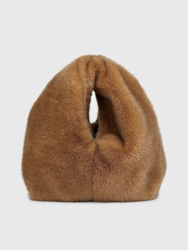 Simone Camel Faux Fur Bag