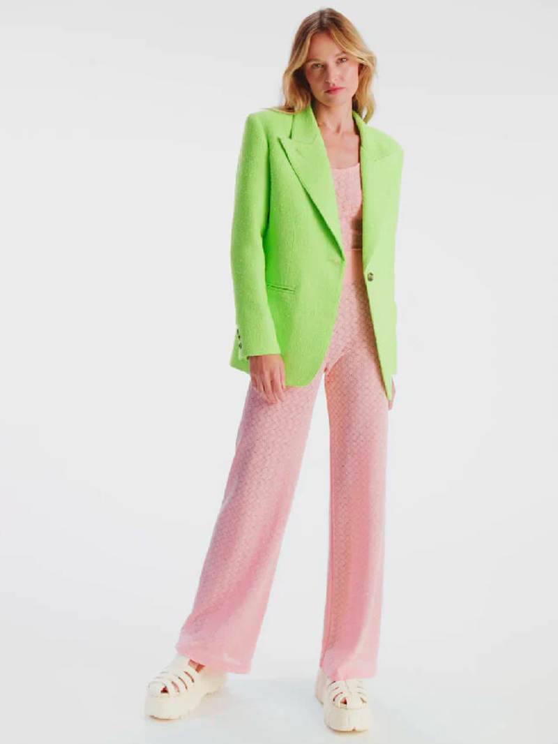 90's Lime Tweed Blazer