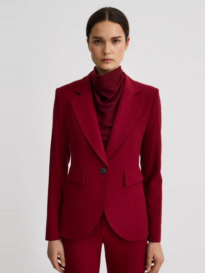 Seamed Blazer in Garnet Fleck