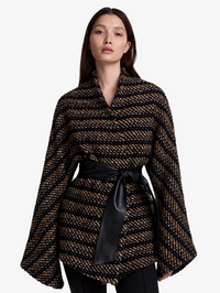 Belted Wrap Jacket by SMYTHE-BLACK/TAN-AMY Atelier