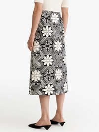 Black Graphic A-Line Midi Skirt by SMYTHE - View 2