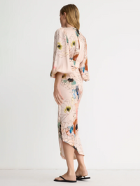 Blush Floral Asymmetrical Midi Dress by SMYTHE - View 2