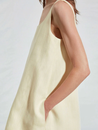 SMYTHE Butter Mini Shift Dress in BUTTER – Image 3
