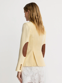 SMYTHE Butter Patch Pocket Duchess Elbow Patch Blazer in BUTTER – Image 2