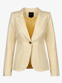 SMYTHE Butter Patch Pocket Duchess Elbow Patch Blazer in BUTTER – Image 3