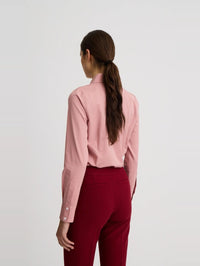 Back view of the SMYTHE Button Down Shirt in Vintage Rose showing the long sleeves and cuffs