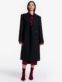 Carbon Herringbone DB Topcoat by SMYTHE-CARBON HERRINGBONE-AMY Atelier