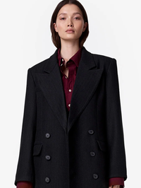 Carbon Herringbone DB Topcoat by SMYTHE - View 3