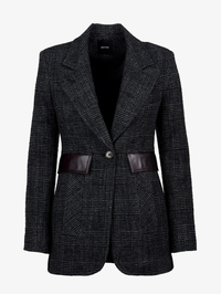 Charcoal Glen Check Tailored Boyfriend Blazer by SMYTHE - View 7