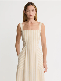 SMYTHE Ecru Stripe Picnic Dress in ECRU STRIPE – Image 3