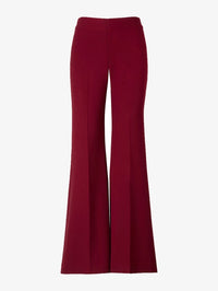 Flat lay of the SMYTHE Classic Pant in Garnet Fleck showing the pressed creases and A-line leg