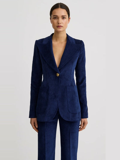 Patch Pocket Birkin Blazer in Sapphire Corduroy
