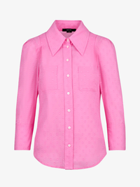 Peony Dot Crop Sleeve Box Pleat Shirt by SMYTHE - View 4