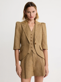 SMYTHE Tortilla Crop Sleeve Pouf Blazer in TORTILLA – Image 4