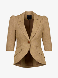 SMYTHE Tortilla Crop Sleeve Pouf Blazer in TORTILLA – Image 5