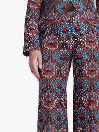 Burgundy Multi Cropped Side Zip Pant