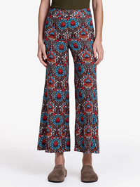 Burgundy Multi Cropped Side Zip Pant