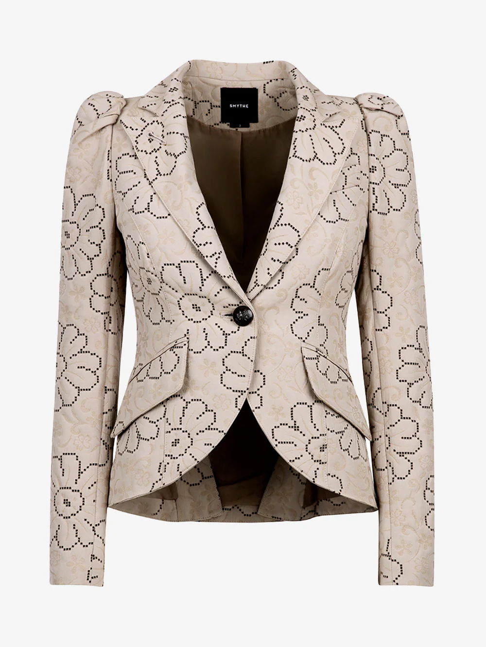 Putty Jacquard Pouf Sleeve One Button Blazer – Amy Atelier Putty Jacquard Pouf Sleeve One Button Blazer – Amy Atelier