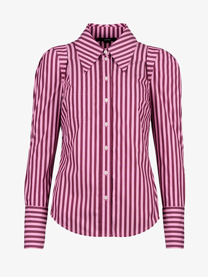 Rose Stripe Box Pleat Shirt