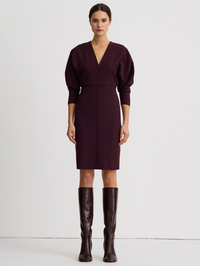 V-Neck Dolman Dress in Plum