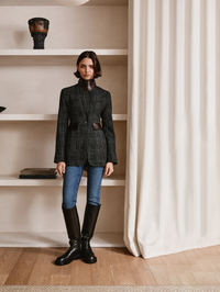 Charcoal Glen Check Tailored Boyfriend Blazer