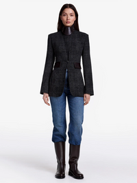 Charcoal Glen Check Tailored Boyfriend Blazer