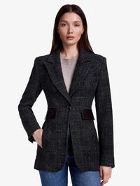 Charcoal Glen Check Tailored Boyfriend Blazer