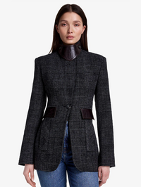 Charcoal Glen Check Tailored Boyfriend Blazer