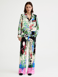 Graphic Botanical Low Rise Slouch Trouser