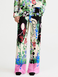 Graphic Botanical Low Rise Slouch Trouser