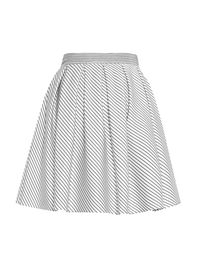 Echo Box Pleat Striped Short Skirt