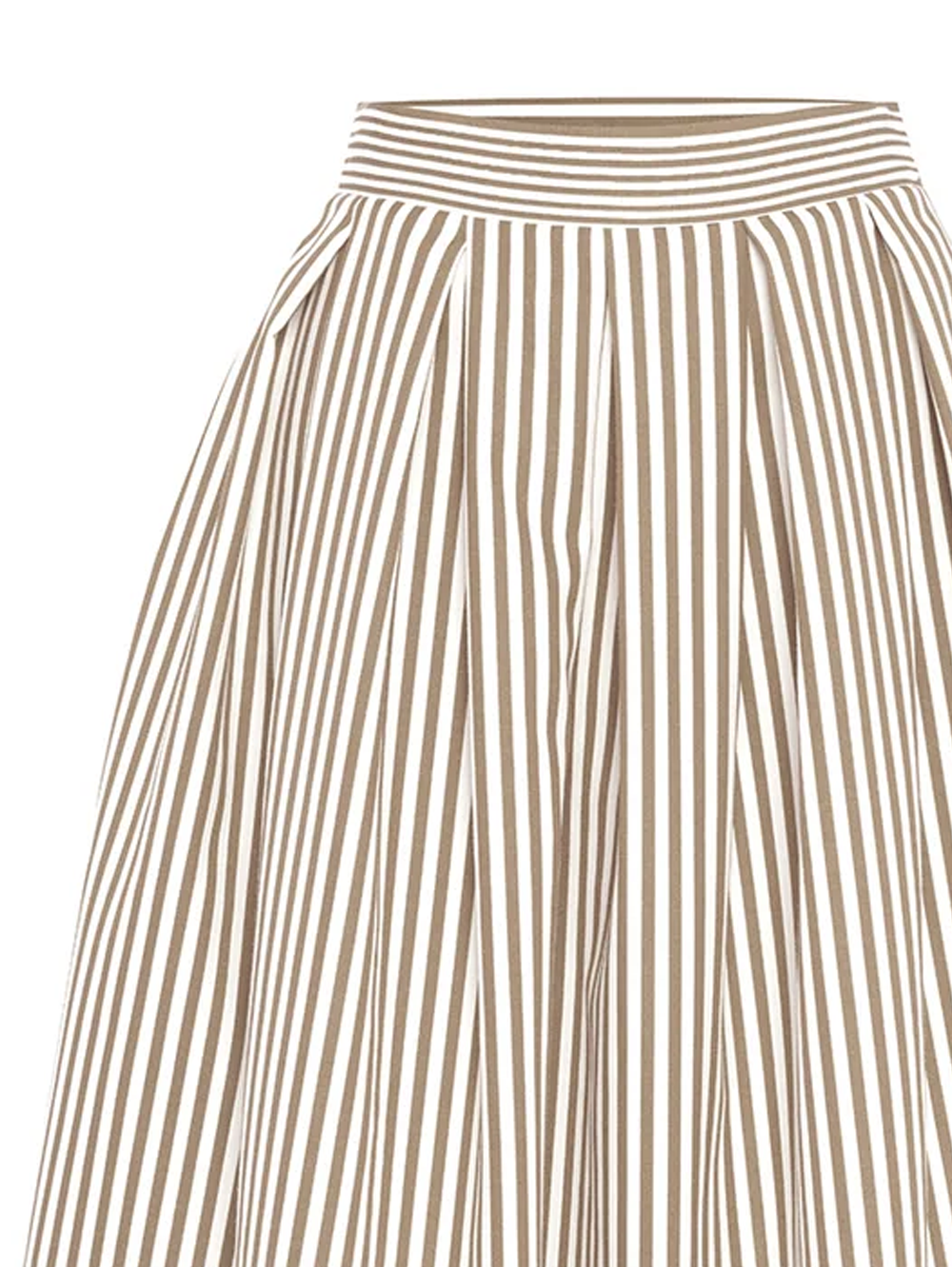 Echo Box Pleat Striped Midi Skirt