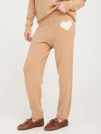 Almondine Cashmere Heart Logo Sweatpants by SPRWMN-ALMONDINE-AMY Atelier
