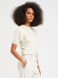 Cashmere Short Sleeve Raglan Sweater by SPRWMN - View 2