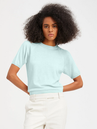 Cashmere Short Sleeve Raglan Sweater in Ice by SPRWMN-ICE-AMY Atelier