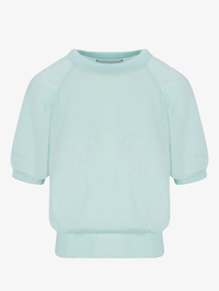 Cashmere Short Sleeve Raglan Sweater in Ice by SPRWMN - View 2
