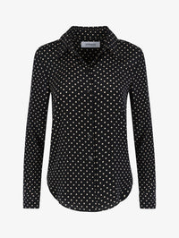 SPRWMN FITTED BUTTON UP IN BLACK POLKA DOT – Image 1