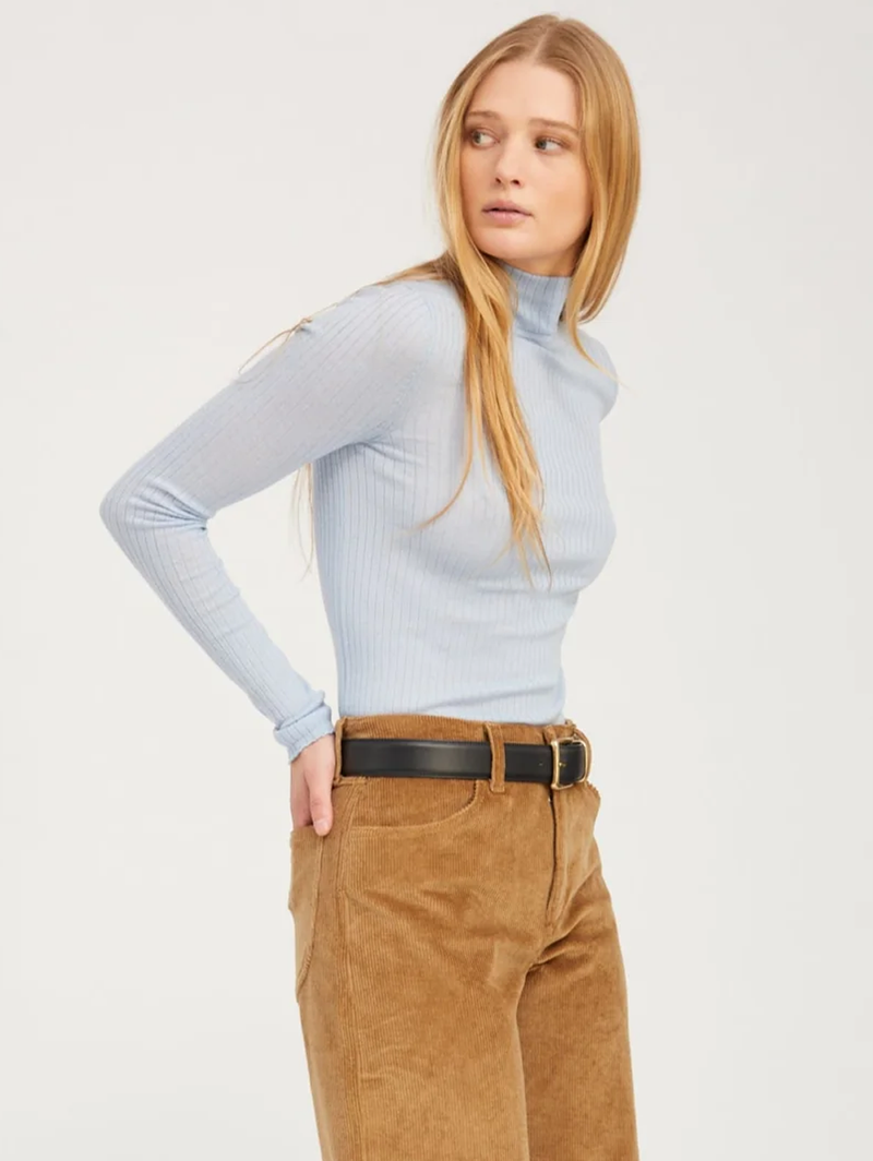 Baby Blue Cashmere Mock Neck