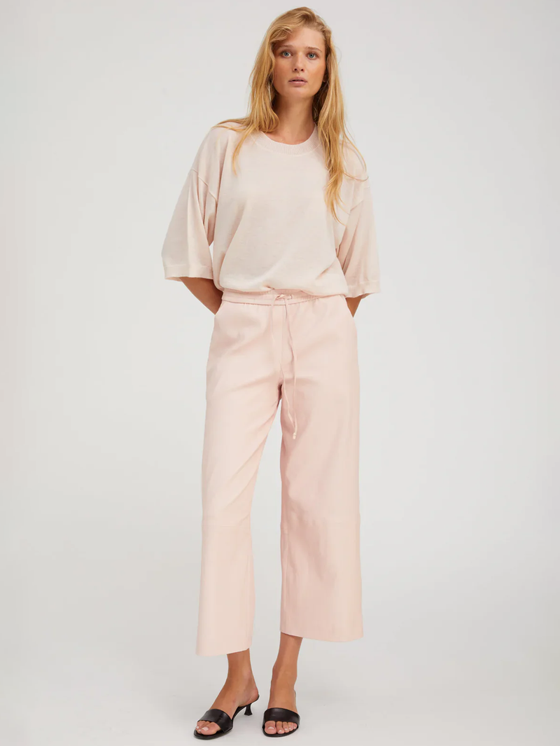 Ballet Leather Cropped Baggy Pants