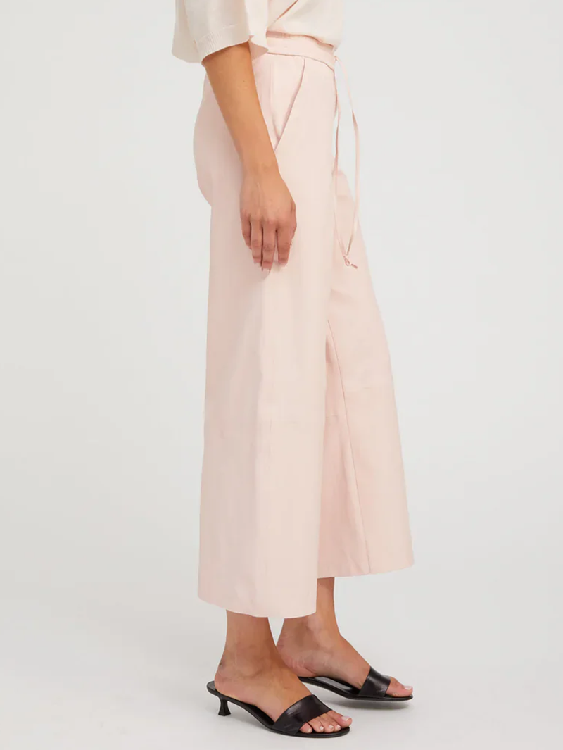 Ballet Leather Cropped Baggy Pants