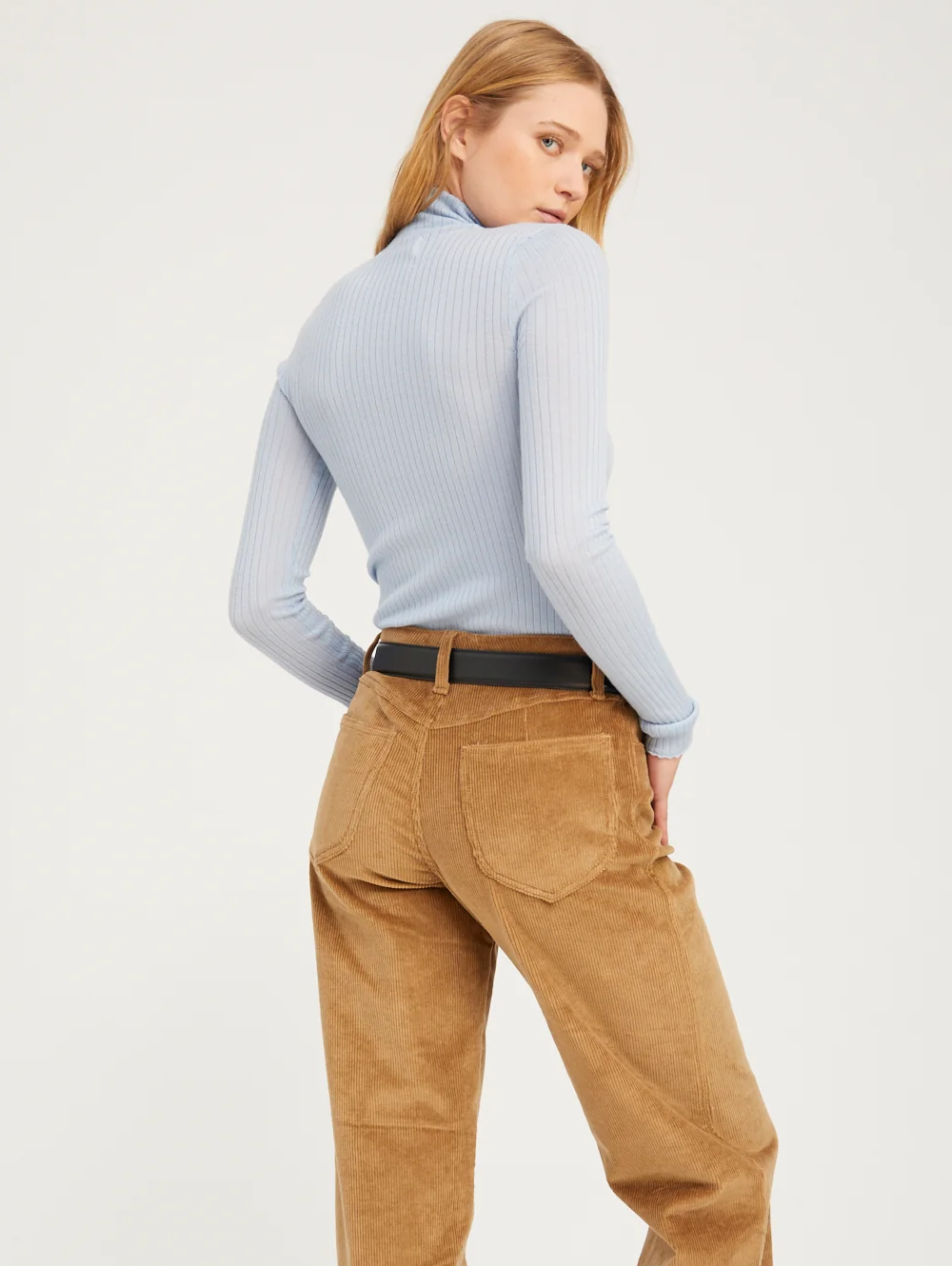 Baby Blue Cashmere Mock Neck