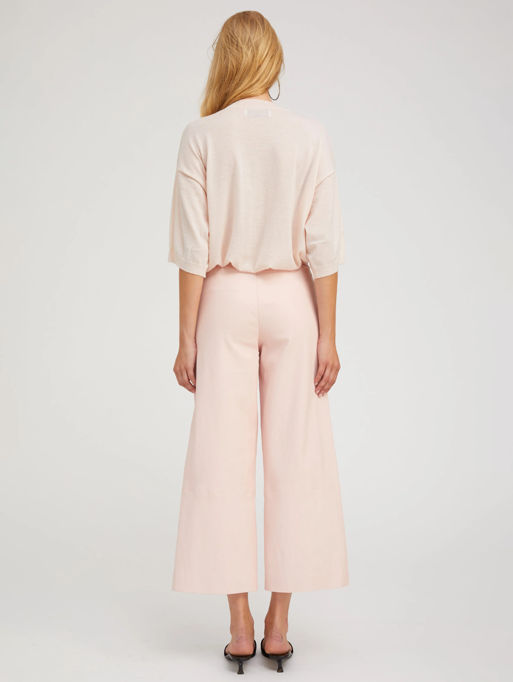 Ballet Leather Cropped Baggy Pants