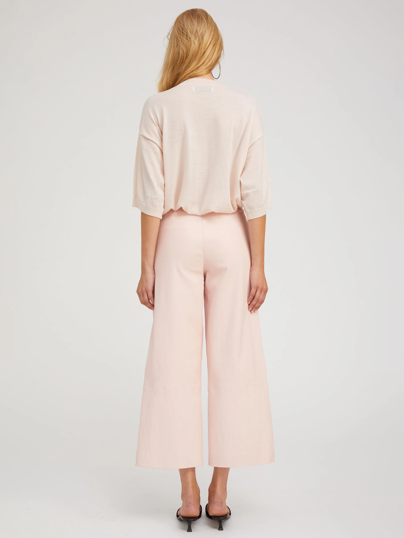 Ballet Leather Cropped Baggy Pants