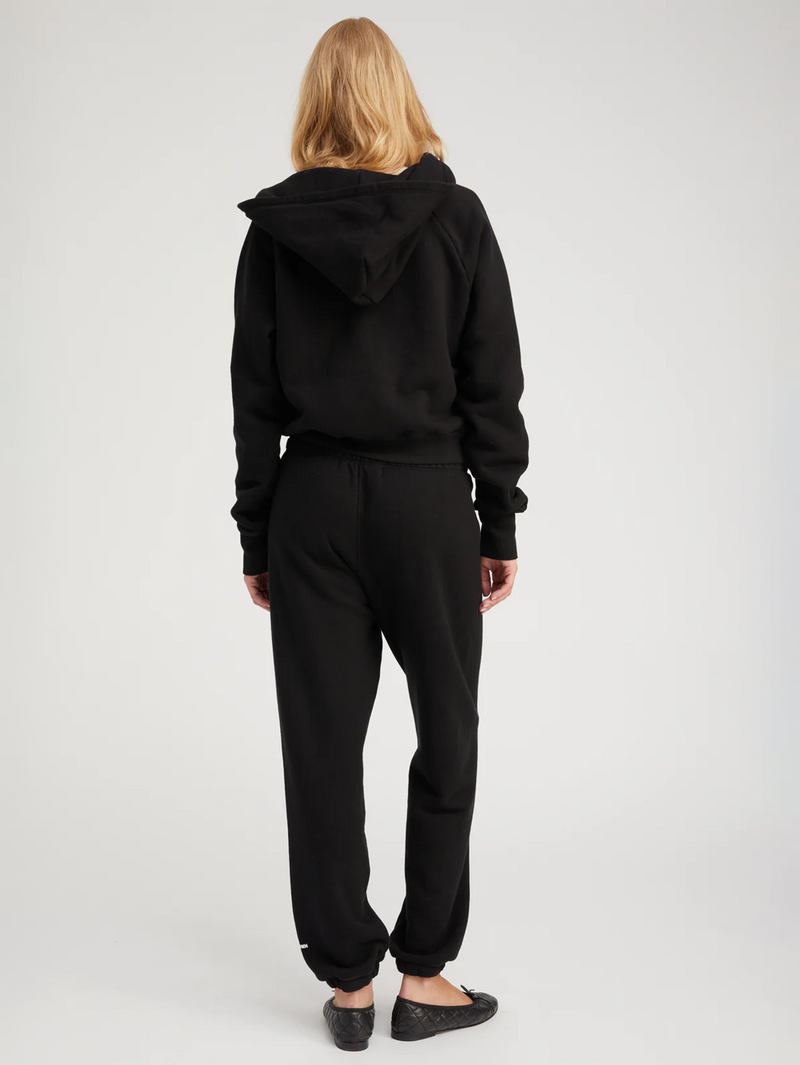 Black Cotton Mini Logo Sweatpants