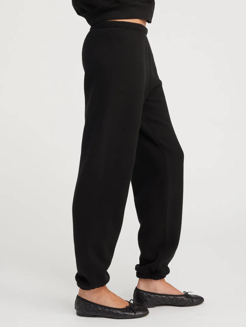 Black Cotton Mini Logo Sweatpants