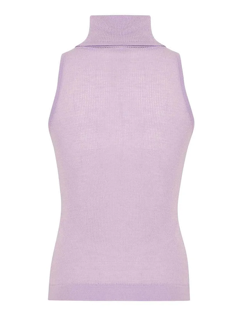 Nomia Sheer Knit Sleeveless Turtleneck
