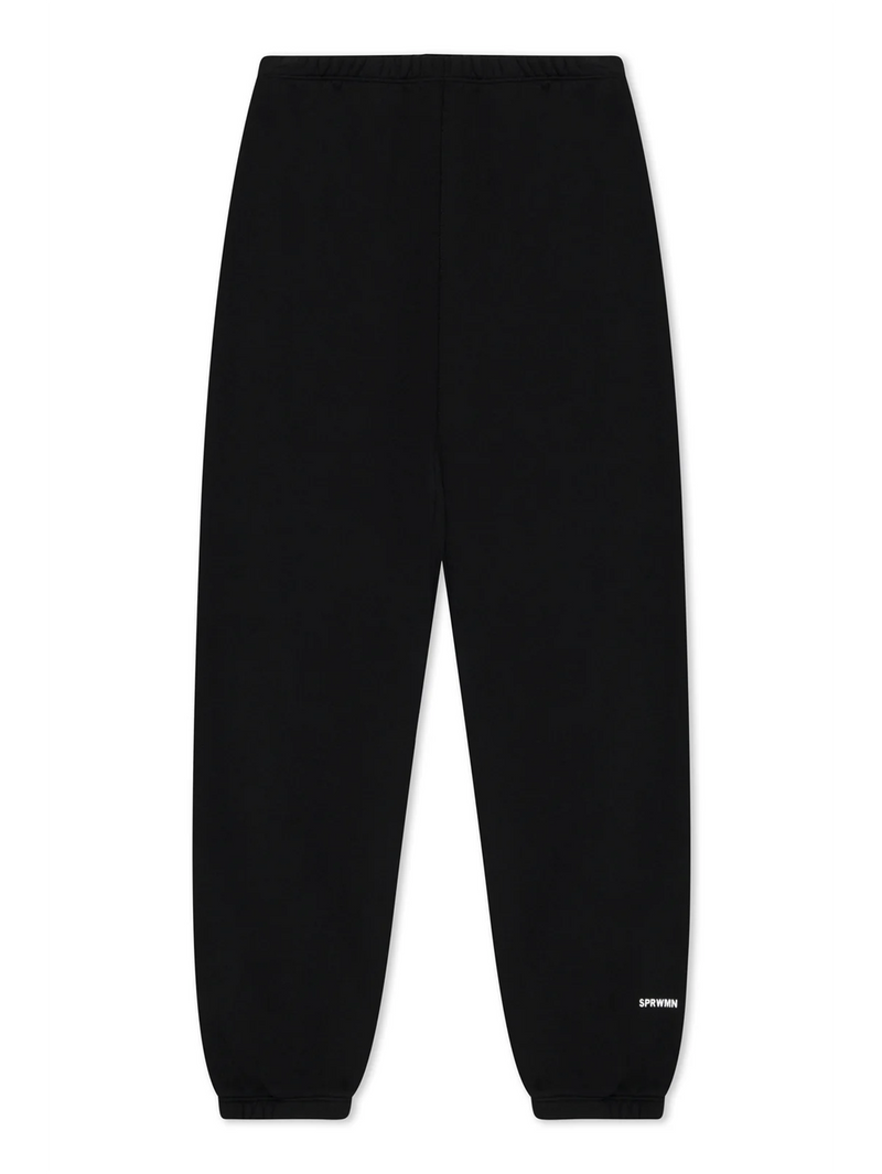 Black Cotton Mini Logo Sweatpants