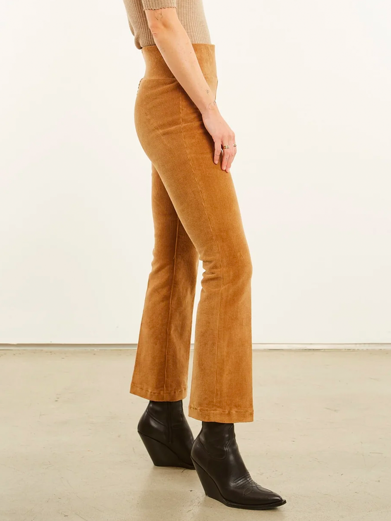 Camel Corduroy Ankle Flare Pant