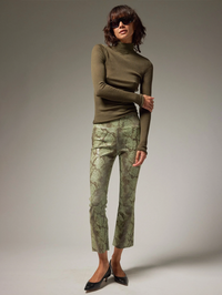 Ankle Flare Pant in Anaconda Green